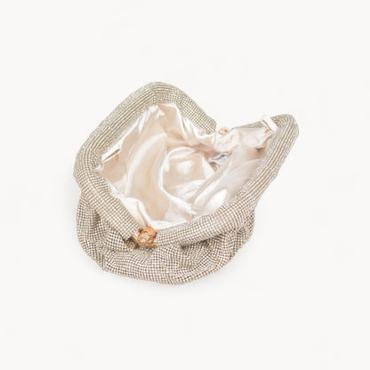 Glamora Pleated Rhinestone Evening Clutch