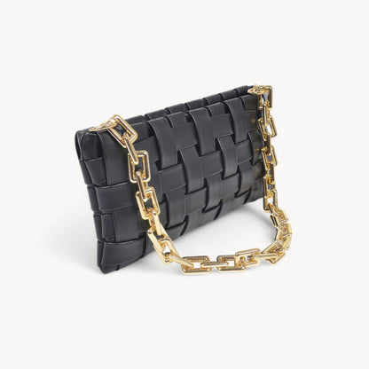 Aveline Woven Chain Crossbody Bag