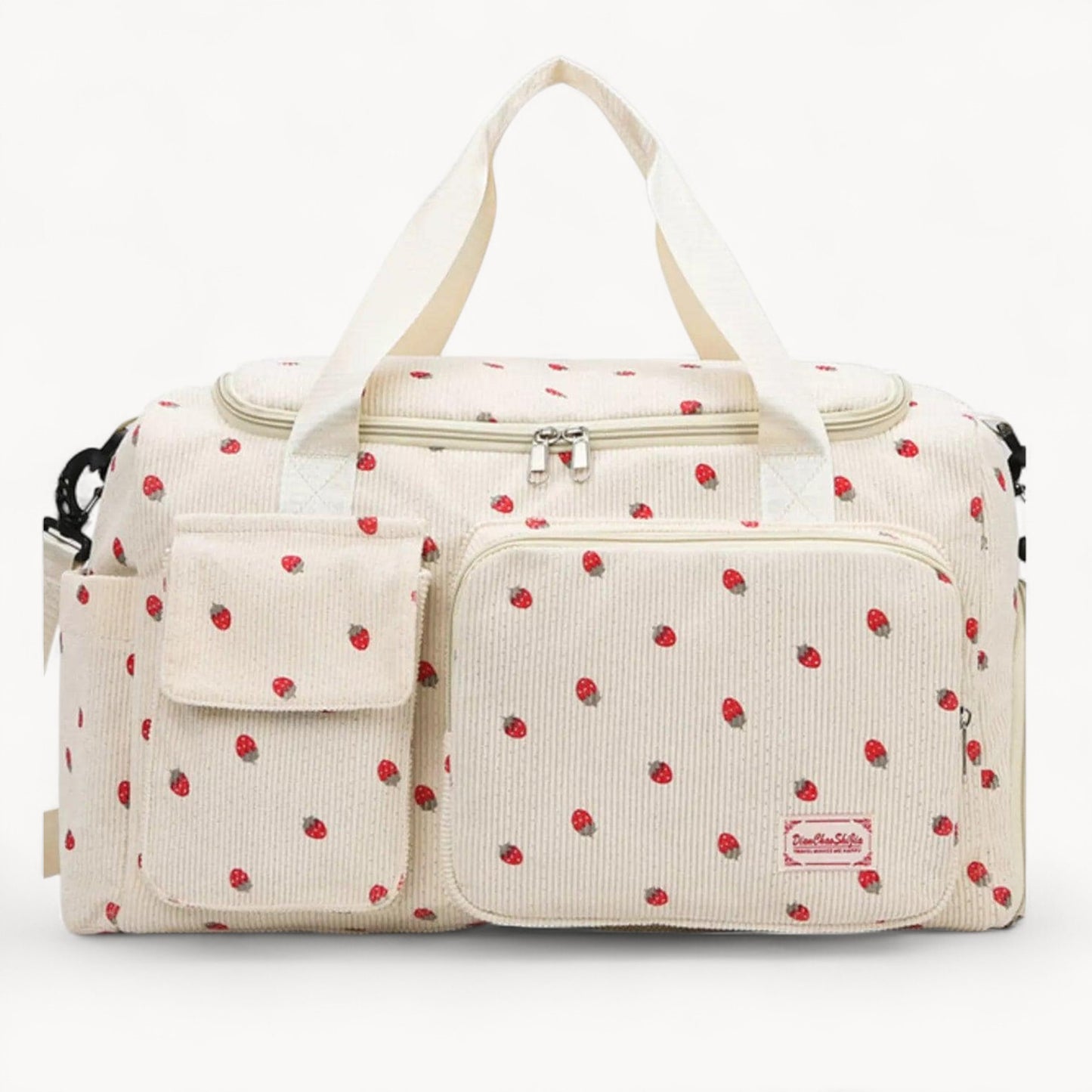 The Berry & Co. Strawberry Print Corduroy Travel Bag