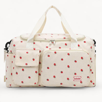 The Berry & Co. Strawberry Print Corduroy Travel Bag