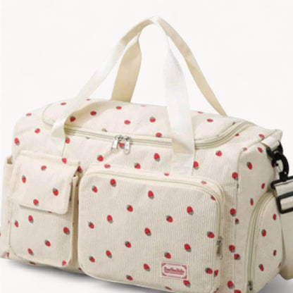 The Berry & Co. Strawberry Print Corduroy Travel Bag