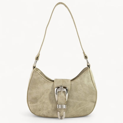 Buckle Detail Hobo Shoulder Bag