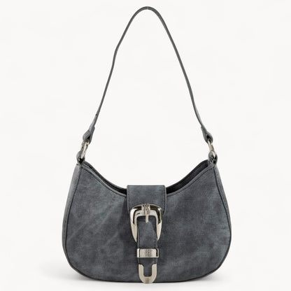 Buckle Detail Hobo Shoulder Bag