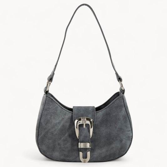 Buckle Detail Hobo Shoulder Bag