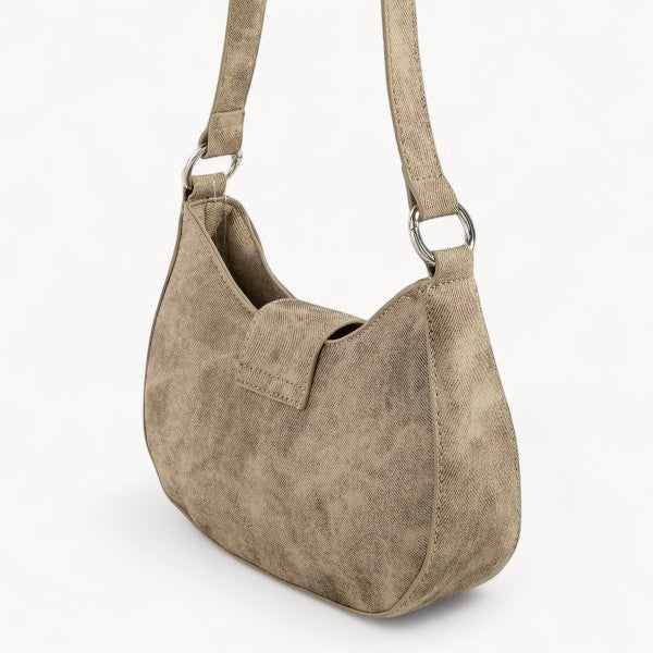 Buckle Detail Hobo Shoulder Bag