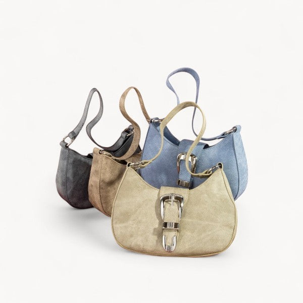 Buckle Detail Hobo Shoulder Bag