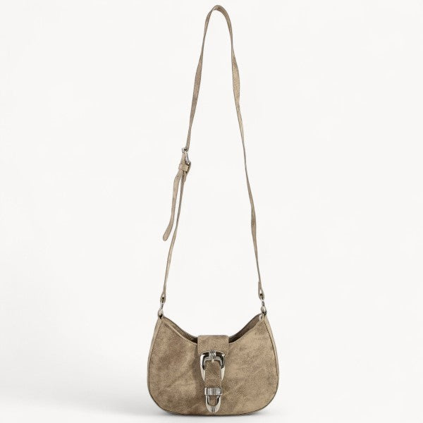 Buckle Detail Hobo Shoulder Bag