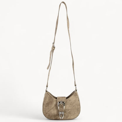 Buckle Detail Hobo Shoulder Bag