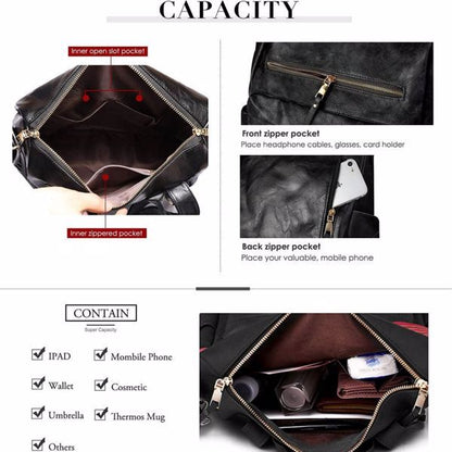Women's PU Leather Backpack - Backpack Purse For Women