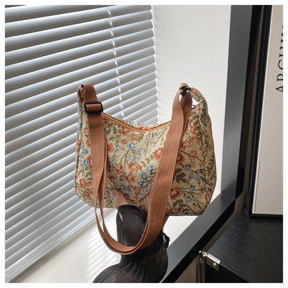 Stitched Fabric Shoulder Bag