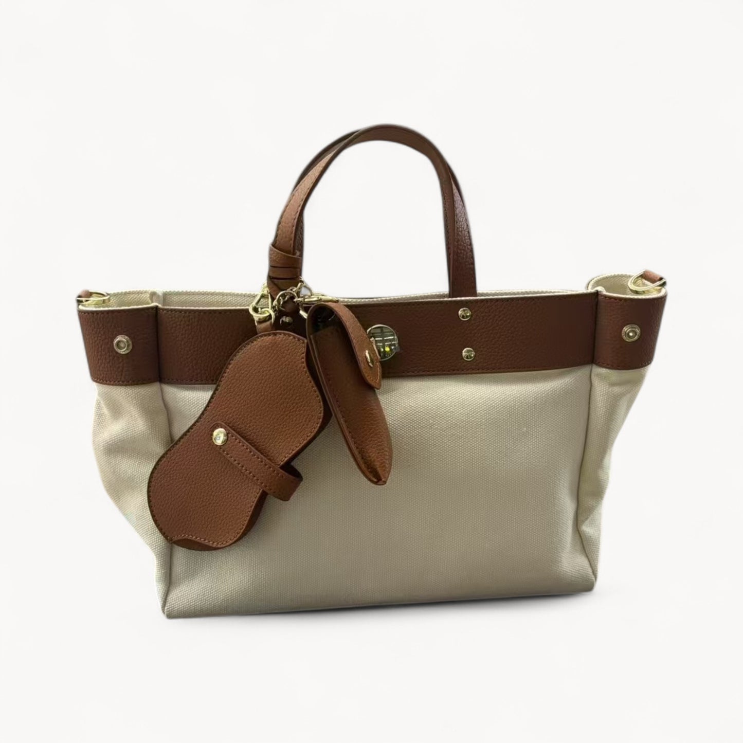 Canvas Tote Bag w/ Cowhide Trim