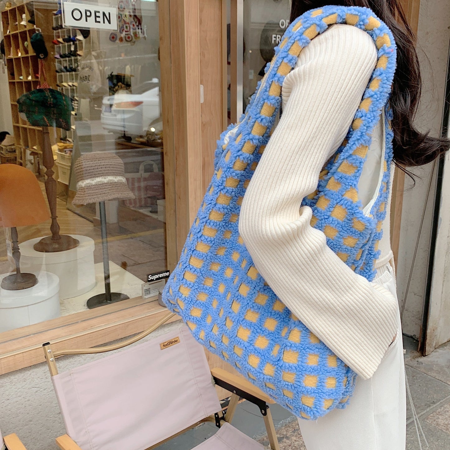 Waffle Flannel Bag Tote Bag