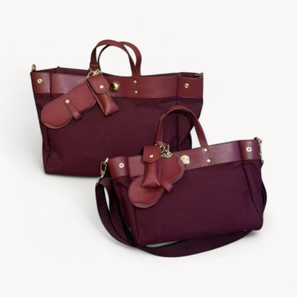 Canvas Tote Bag w/ Cowhide Trim