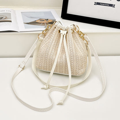 Women's Woven Bucket Bag