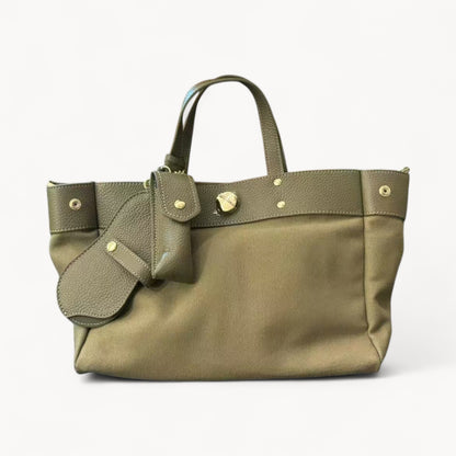 Canvas Tote Bag w/ Cowhide Trim