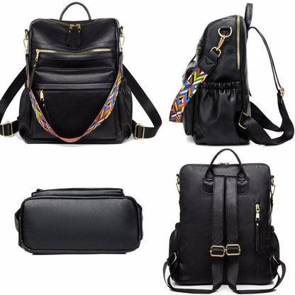 Women's PU Leather Backpack - Backpack Purse For Women