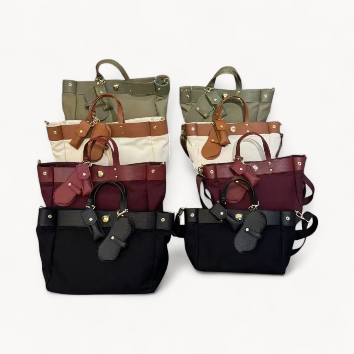 Canvas Tote Bag w/ Cowhide Trim