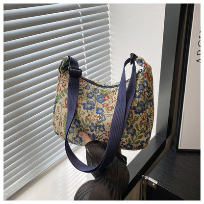 Stitched Fabric Shoulder Bag