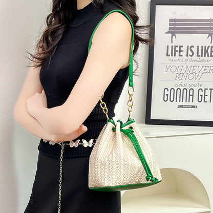 Women's Woven Bucket Bag