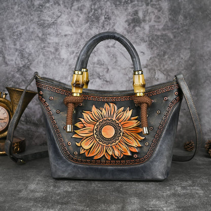 Sunflower Leather Crossbody Bag