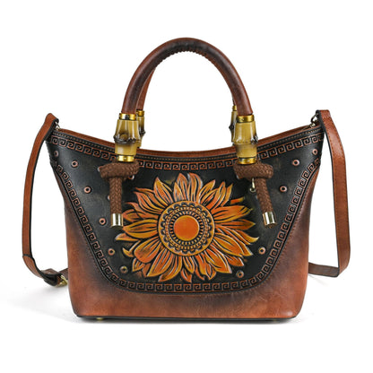 Sunflower Leather Crossbody Bag