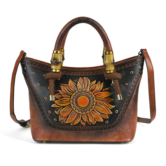 Sunflower Leather Crossbody Bag