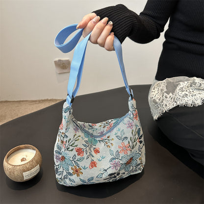 Stitched Fabric Shoulder Bag
