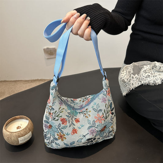 Stitched Fabric Shoulder Bag