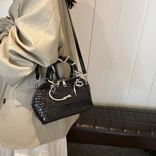 Snake Handle Crossbody Shell Pursse