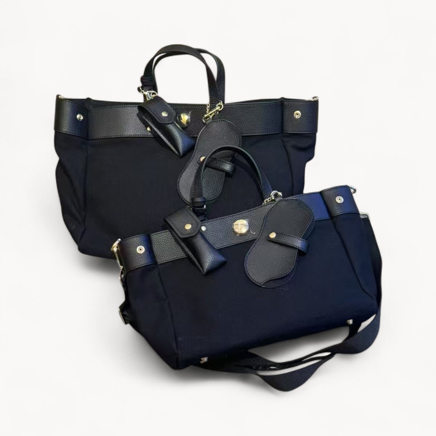 Canvas Tote Bag w/ Cowhide Trim