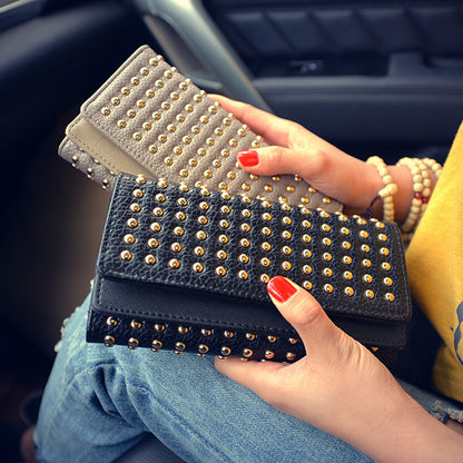 Studded Tri-fold Wallet