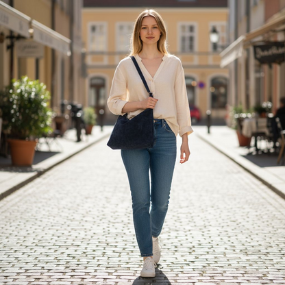 Goat Skin Suede Tote Bag