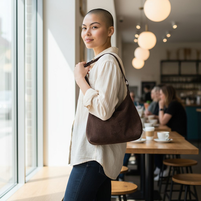 Goat Skin Suede Tote Bag