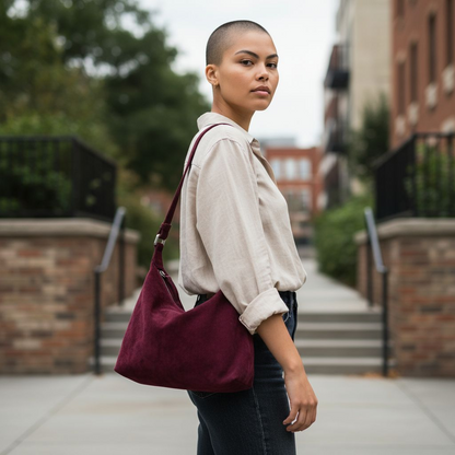 Goat Skin Suede Tote Bag