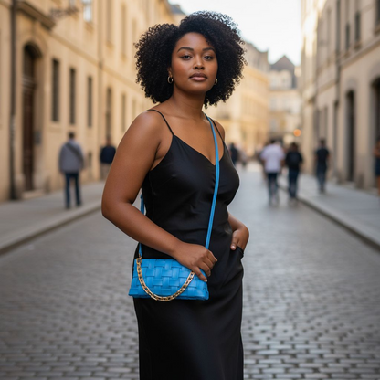 Aveline Woven Chain Crossbody Bag