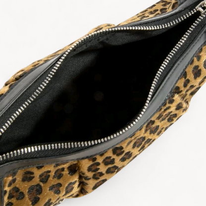 The Wild Edge Leopard Hobo Bag – Studded Faux Leather Shoulder Bag
