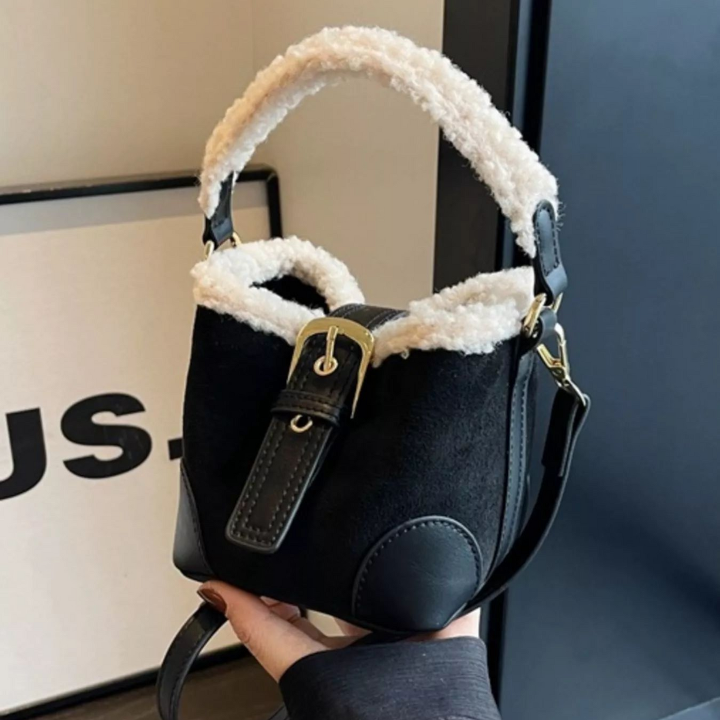 Cozy Sherpa Mini Bucket Bag