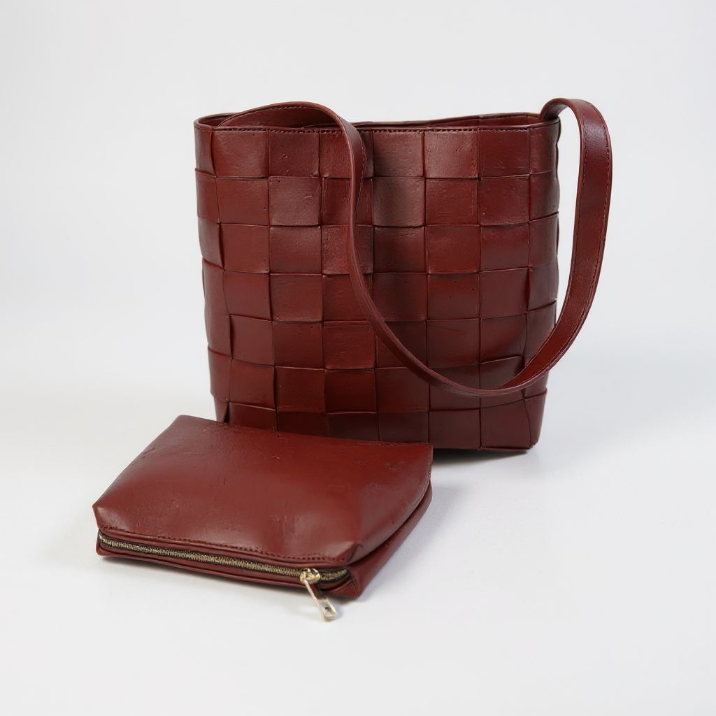 The Milan Wovan Shoulder Tote (with Essentials Pouch)