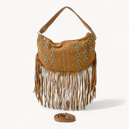 The Sedona Turquoise Fringe Bag