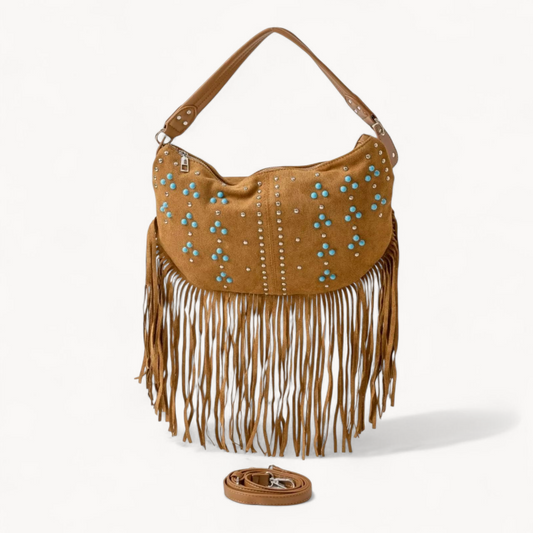 The Sedona Turquoise Fringe Bag