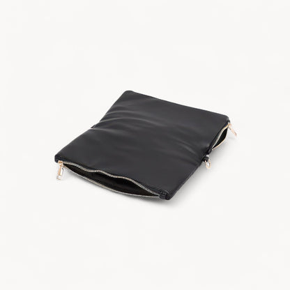 Quilted Faux Leather Half Folded Cltuch