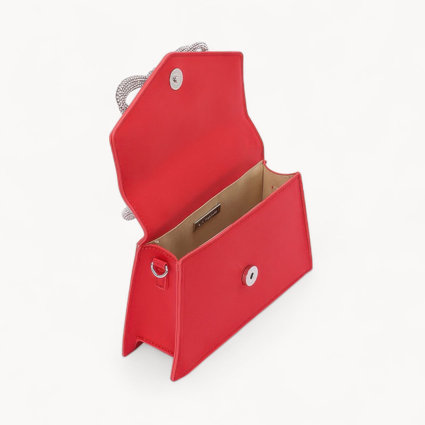 Rhinestone Ribbon Handle Flap Bag