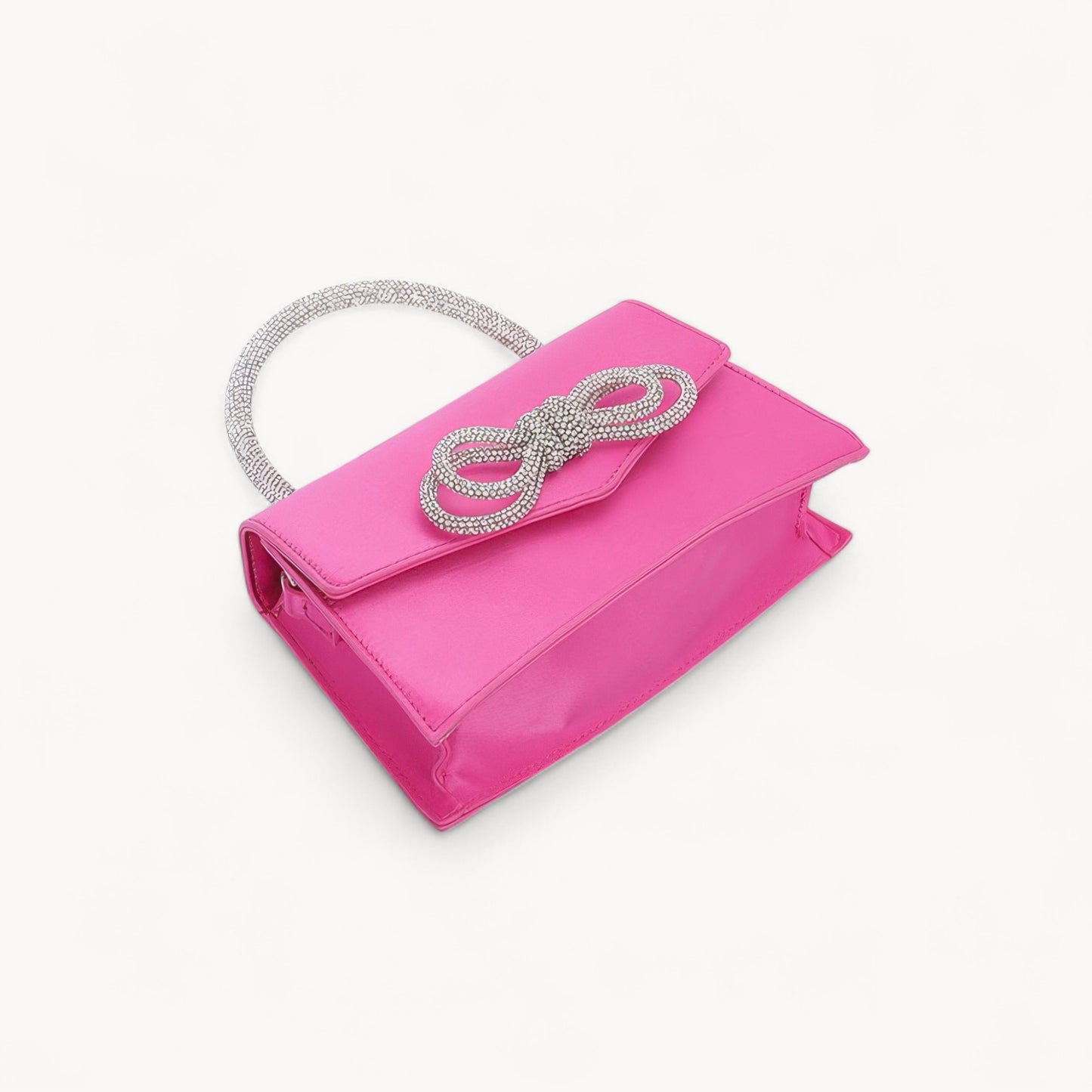 Rhinestone Ribbon Handle Flap Bag