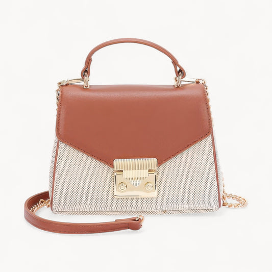 Canvas Top Handle Flap Bag