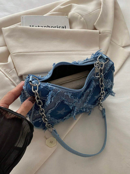 Star Denim Chain  Women's Shoulder Bag