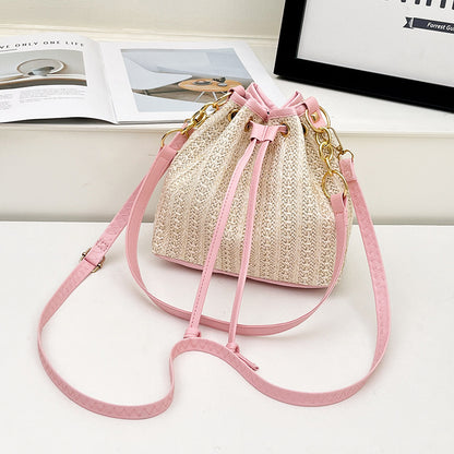 Women's Woven Bucket Bag
