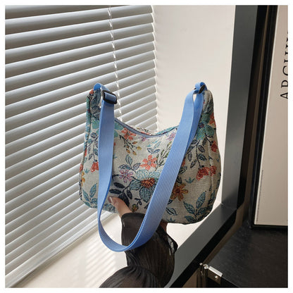 Stitched Fabric Shoulder Bag