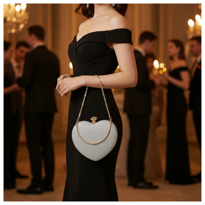 Heart Shaped Evening Clutch Crossbody