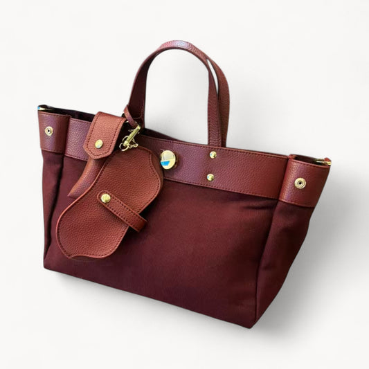 Canvas Tote Bag w/ Cowhide Trim