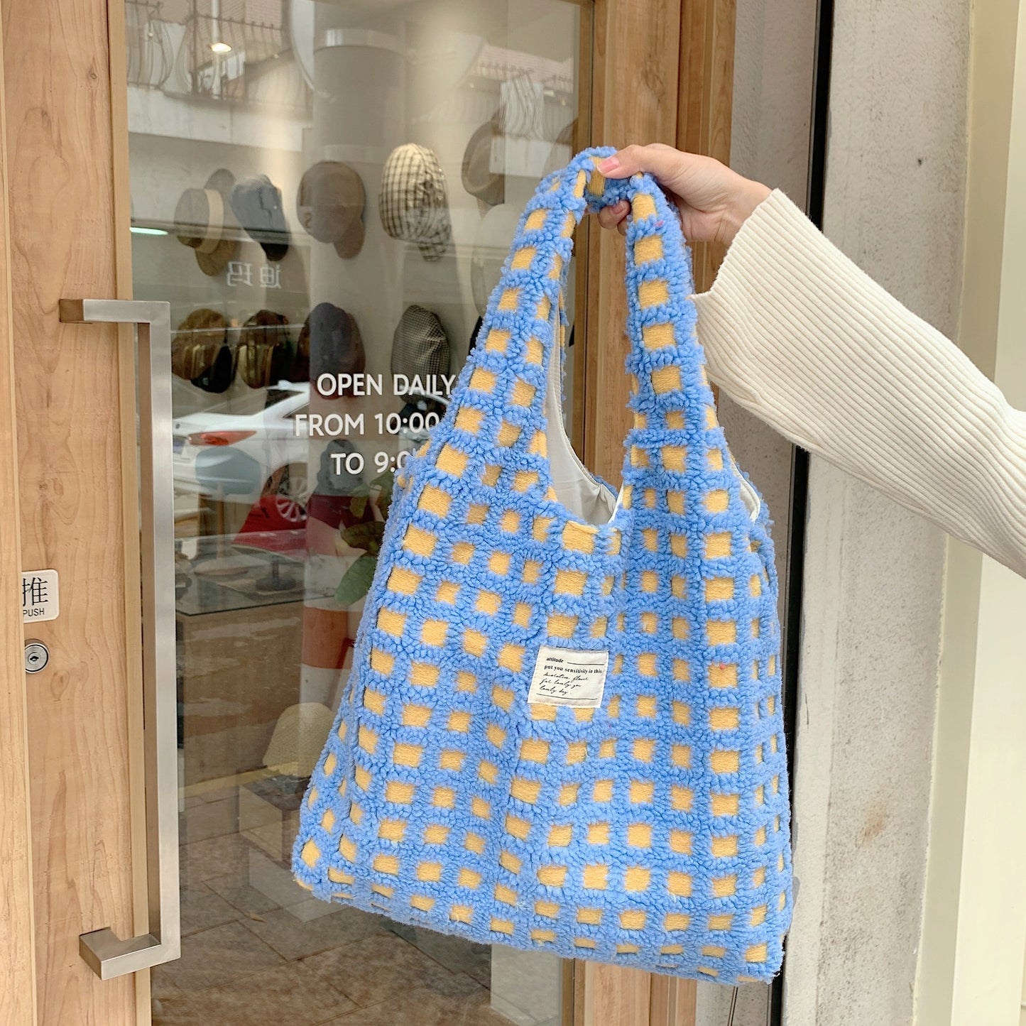 Waffle Flannel Bag Tote Bag